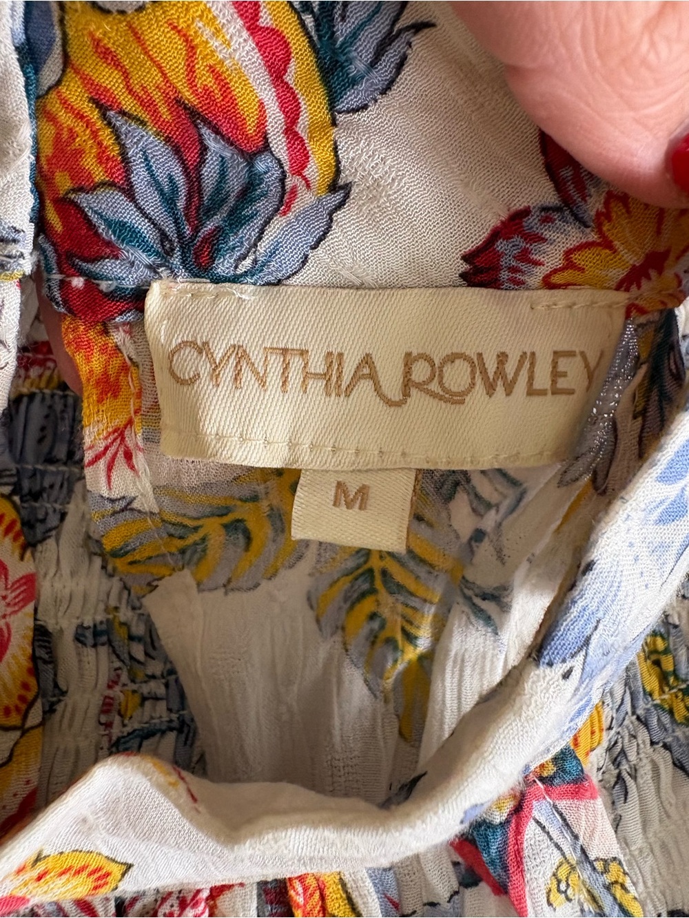 Cynthia Rowley Floral Print Shirred Halter Neck Peplum Blouse Size M - Picture 3 of 5